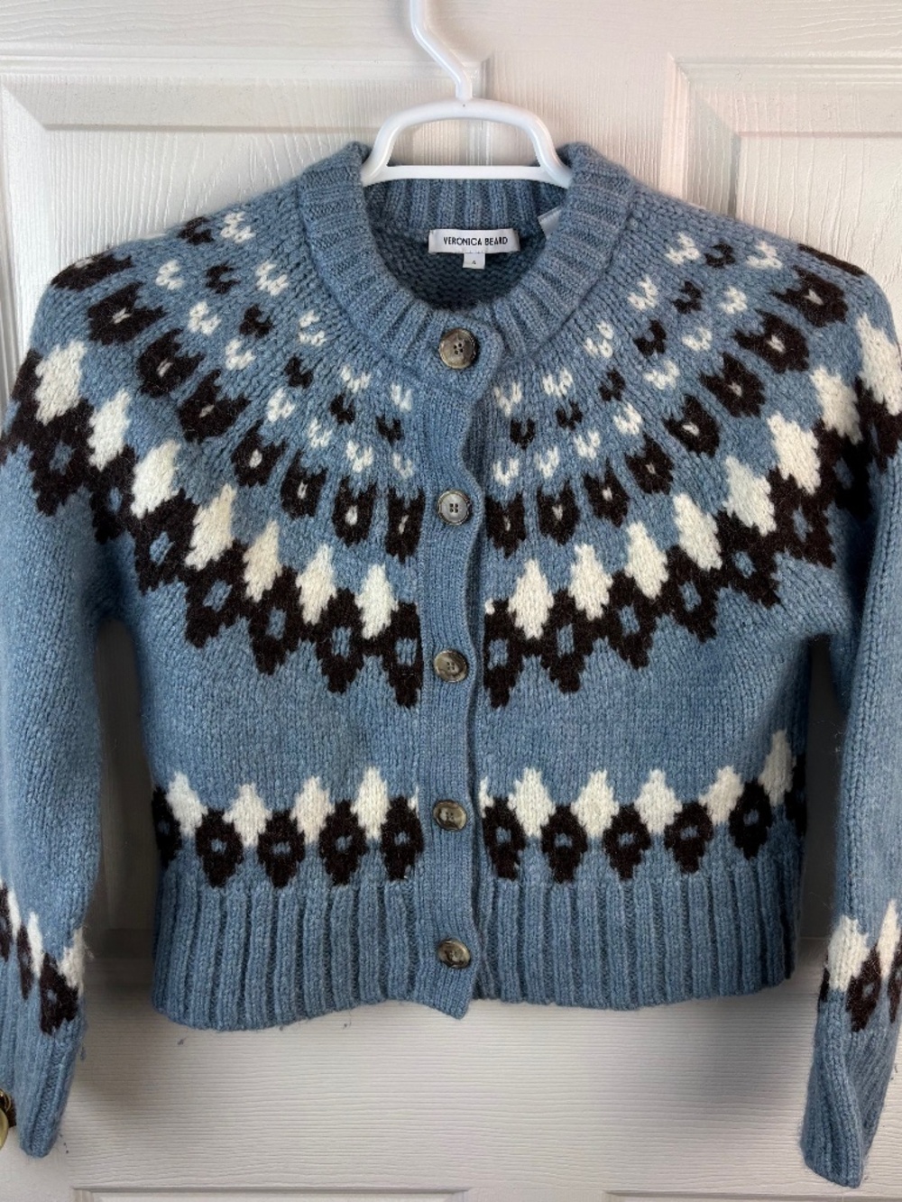 Veronica Beard Christina Fair Isle Cardigan Sweater